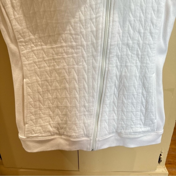 T by Talbots Womens Side Pockets Zip Up White Creamy Vest Size Large - Picture 8 of 10